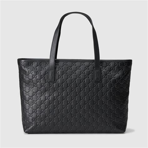 black tote gucci|gucci tote bag black leather.